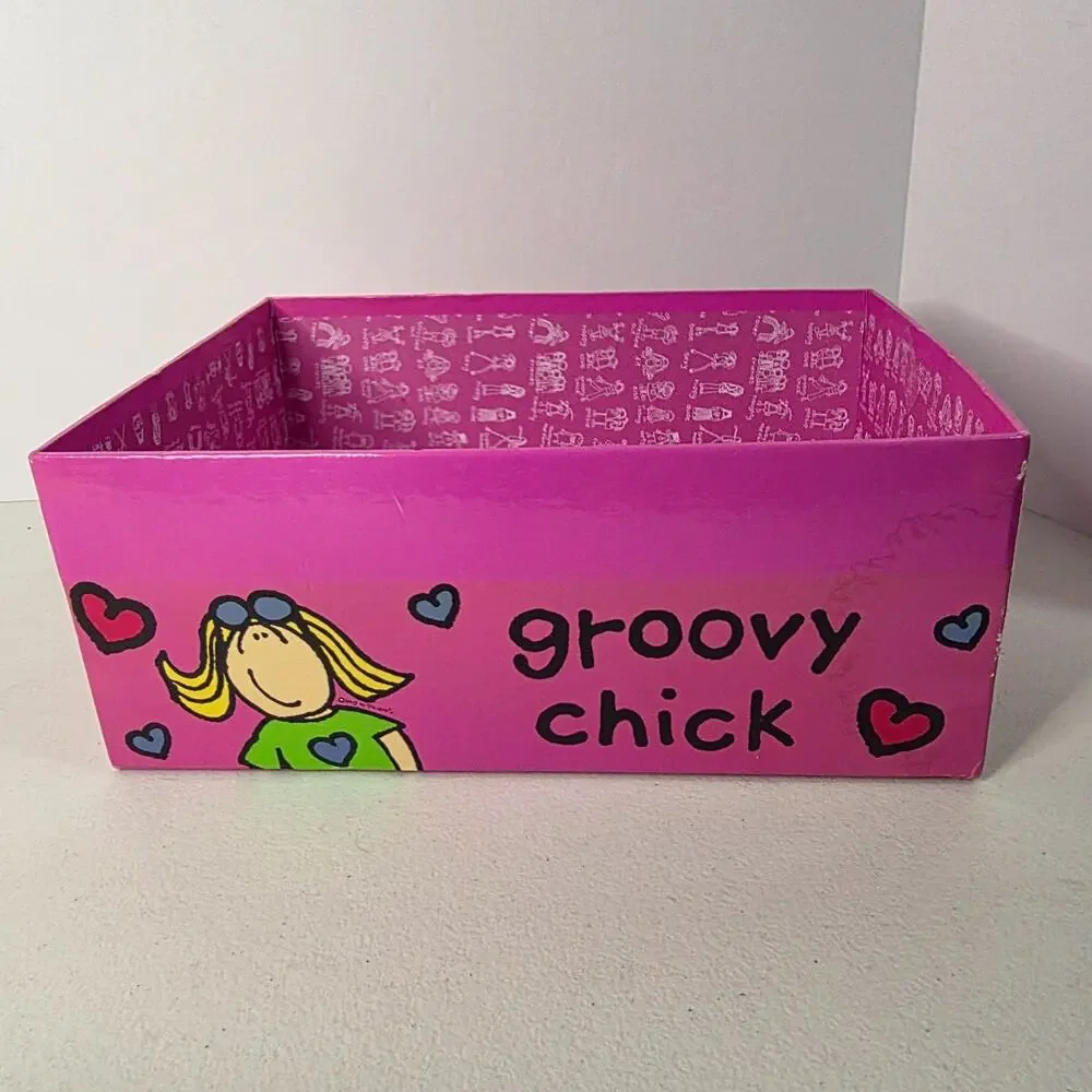 Groovy Chick Photo Storage Box w/ Dividers Pink Funky Photos Organizer